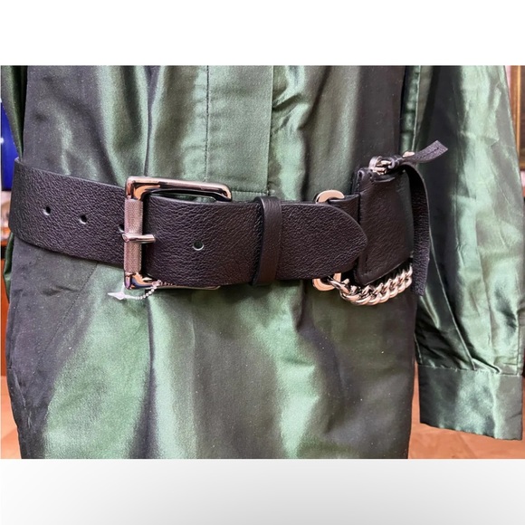 NEW L RALPH LAUREN Collection Black Calf Leather Belt Pouch purse Nickle… - Picture 2 of 6